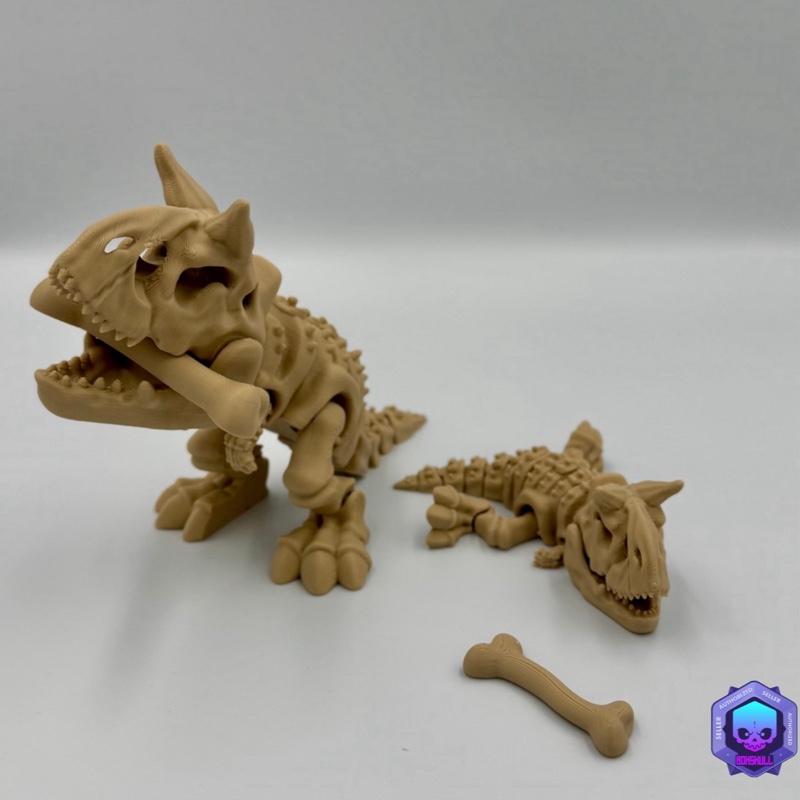 Boxskull 3D Carnotaurus Skeleton Model - Detailed 3D-Printed Articulated Dinosaur Statue  for Collectors & Paleontology Fans