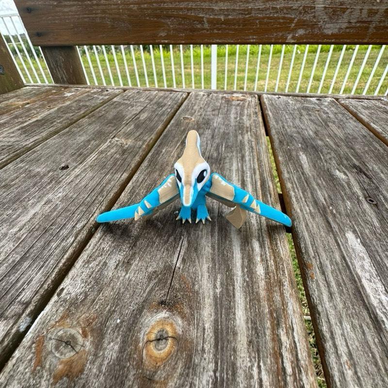 3D Printed Flexi Pteranodon Prehistoric Flying Reptile Toy Durable PLA Articulated Wings
