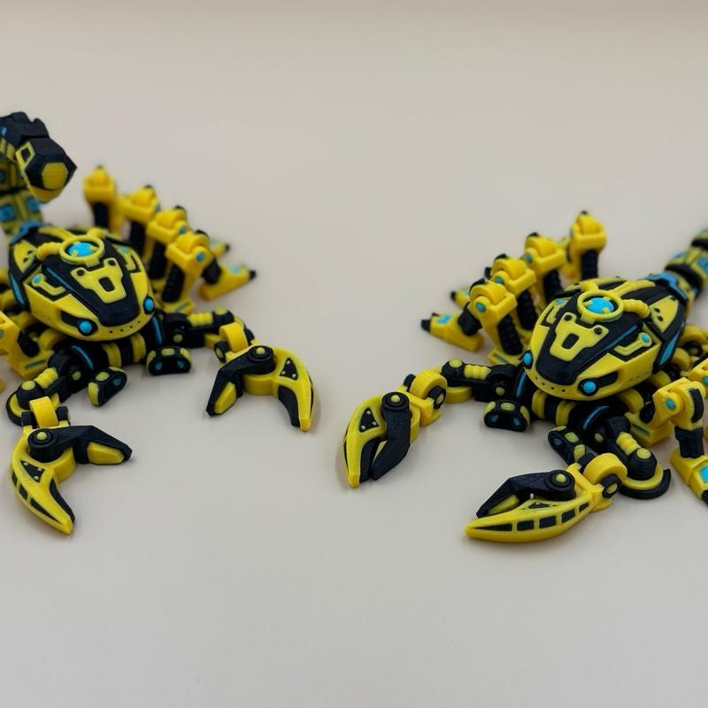 Cyber Scorpion - 3D Printed Mech Inspired Articulated Tail & Limbs Sci Fi Aesthetic Bio Mechanical Design Perfect for Desk Shelf Display Gifts Kids Adults