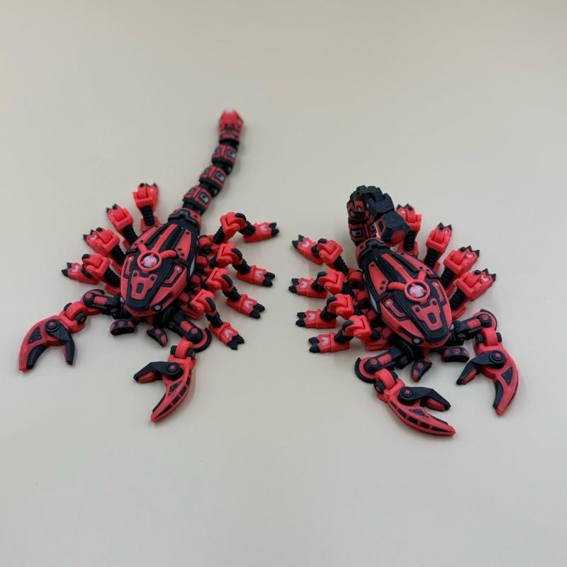 Cyber Scorpion - 3D Printed Mech Inspired Articulated Tail & Limbs Sci Fi Aesthetic Bio Mechanical Design Perfect for Desk Shelf Display Gifts Kids Adults